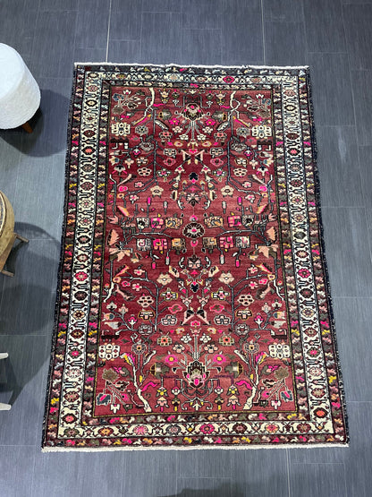 Persian RUG, Fine Hand Knotted 4.6 x 6.9 Rug, Turkish Vintage Oriental Rug, Vintage Rug, Fine Knotted Antique Rug, Wool Living room Rug,