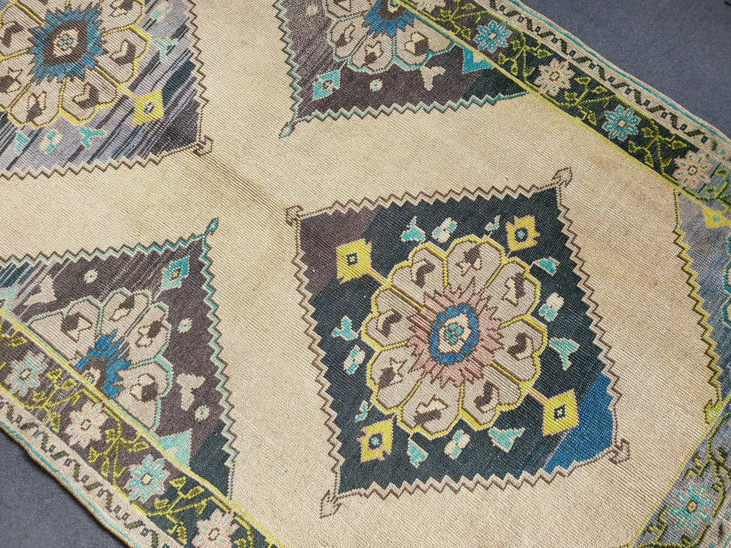Oushak Runner Rug, Turkish 4.2 x 10.3 Runner Rug, Vintage Runner Rug, Persian Hallway Runner Rug, Handmade Runner Rug Wool Anatolian Runner
