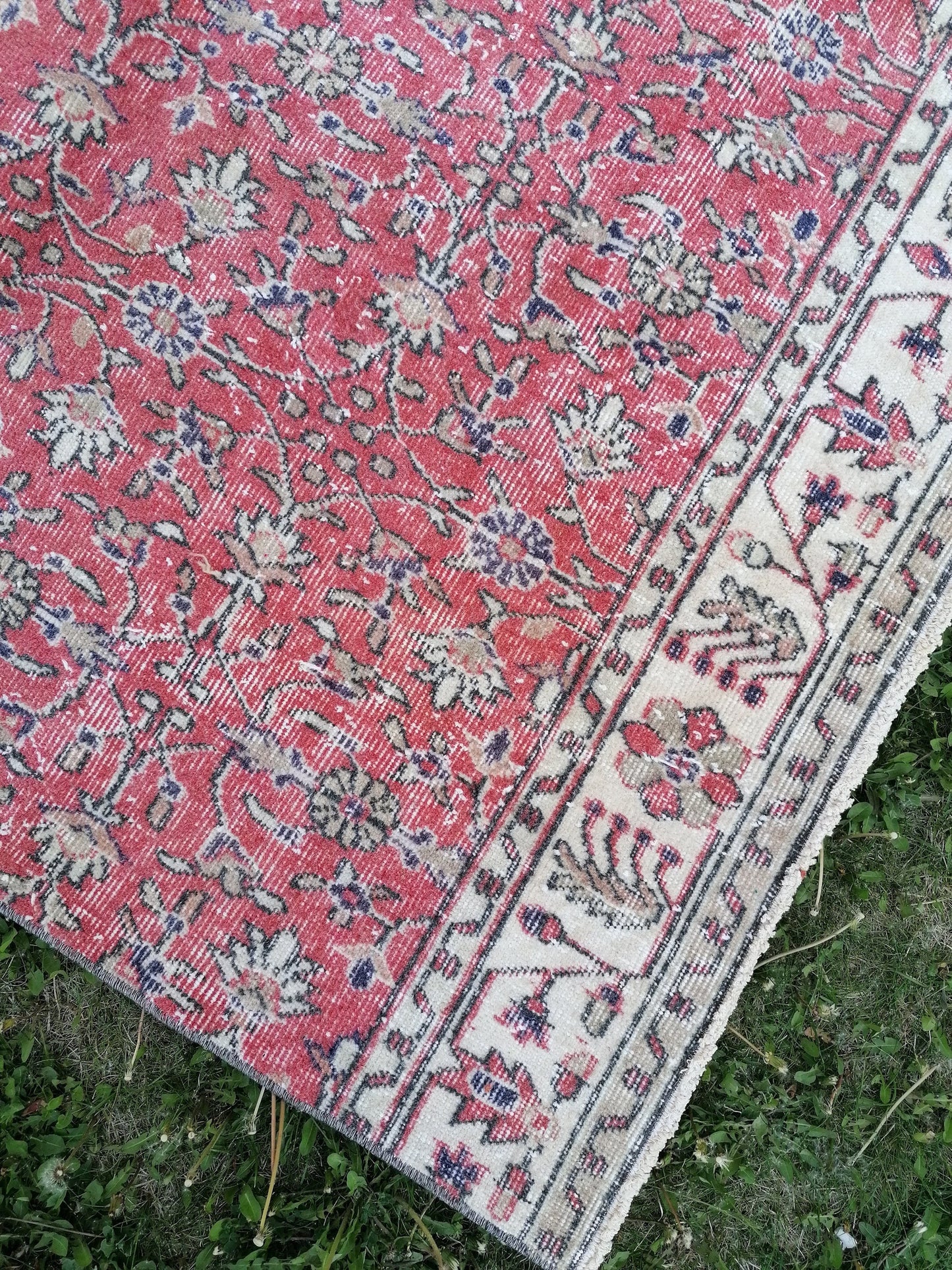 Vintage rug, turkısh vıntage rug, hand made anatolian rug 4x5'5 feet, wool rug