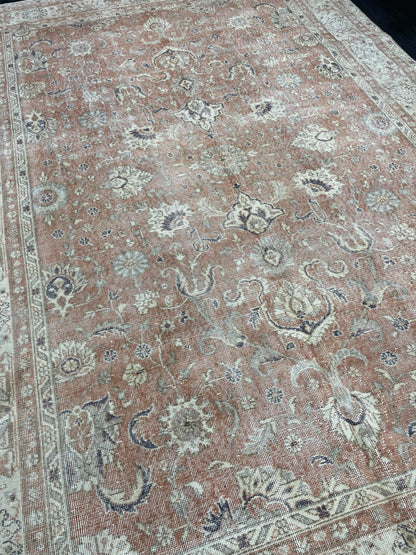 7x10 OUSHAK RUG Wool Turkish Rug Vintage Oriental Floral Rug Vintage Rug Vintage Persian Rug Wool Handmade Rug Hand Knotted Rug