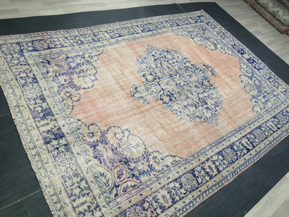 Large 10.7 x 7.5 OUSHAK RUG TURKISH Oushak Rug Vintage Oushak Runner Rug Vintage 8 by 11 Rug Wool Oriental Rug Hand Made Rugs Turkish Rug