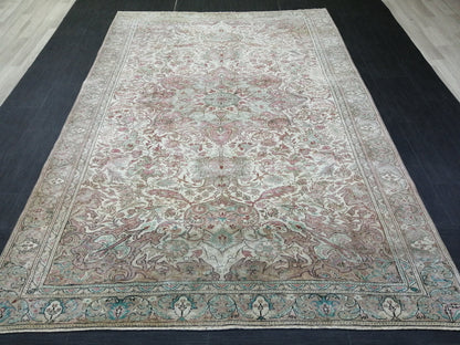 9.2 x 6.2 OUSHAK RUG TURKISH Oushak Rug Vintage Oushak Runner Rug 9x6 Vintage Persian Rug Wool Oushak Rug Hand Made Rugs Vintage Turkish Rug