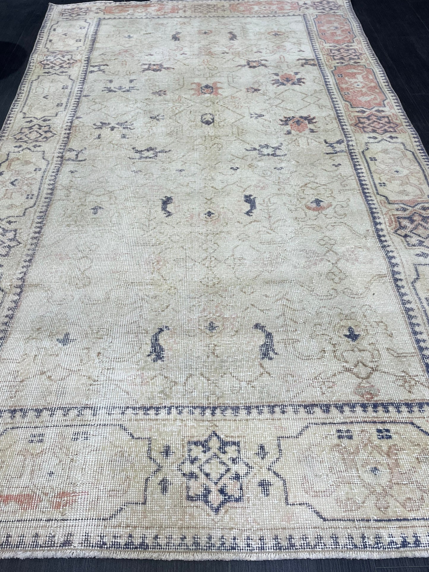 Distressed Persian Rug, Vintage 5 x 8.3 Rug, Handmade Rug, Antique Rug, Rustic Rug, Turkish Rug, Farmhouse Rug, Wool rug