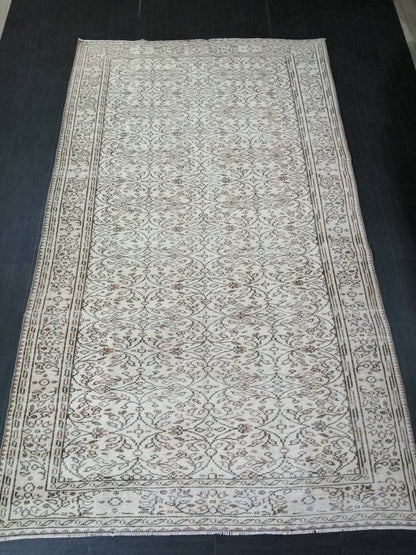 Persian RUG Neutral Vintage Muted Oushak Rug 5.7 x 10 Large Vintage Rug Wool Oushak Rug Hand Made Rugs Vintage Turkish Rug 5.7x10 Oriental