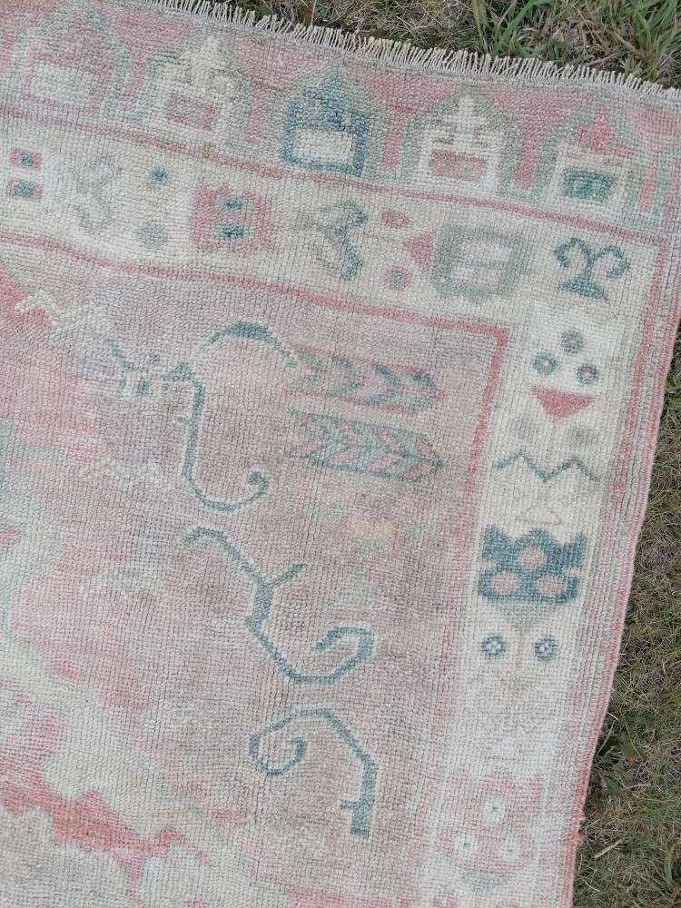 Vintage muted runner rug vintage turkish runner 4.6 x 10 muted  wool runner rug vintage flooring runner rug runner stair runner rug