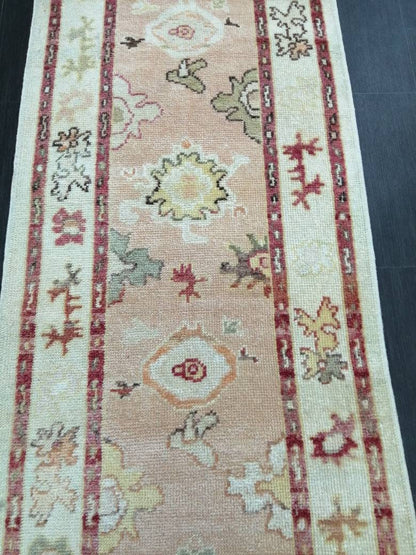 Vintage Turkish Oushak Runner Rug 2.9 x 14 Turkish Runner Rug XL Vintage Muted Runner Rug Extra Long  Runner Rug Plush Soft Wool Runner