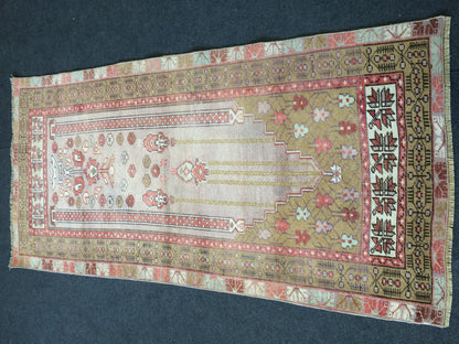 6.4 x 3 OUSHAK RUG TURKISH Oushak Rug Vintage Oushak Runner Rug Vintage Runner Rug Wool Oushak Rug Hand Made Rugs Vintage Turkish Rug