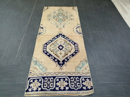 6.5 x 2.5 Short Oushak Runner Rug Turkish Runner Rug Vintage Runner Rug Hallway Runner Rug Kitchen Runner Rug Wool Runner Rug Wool Runner