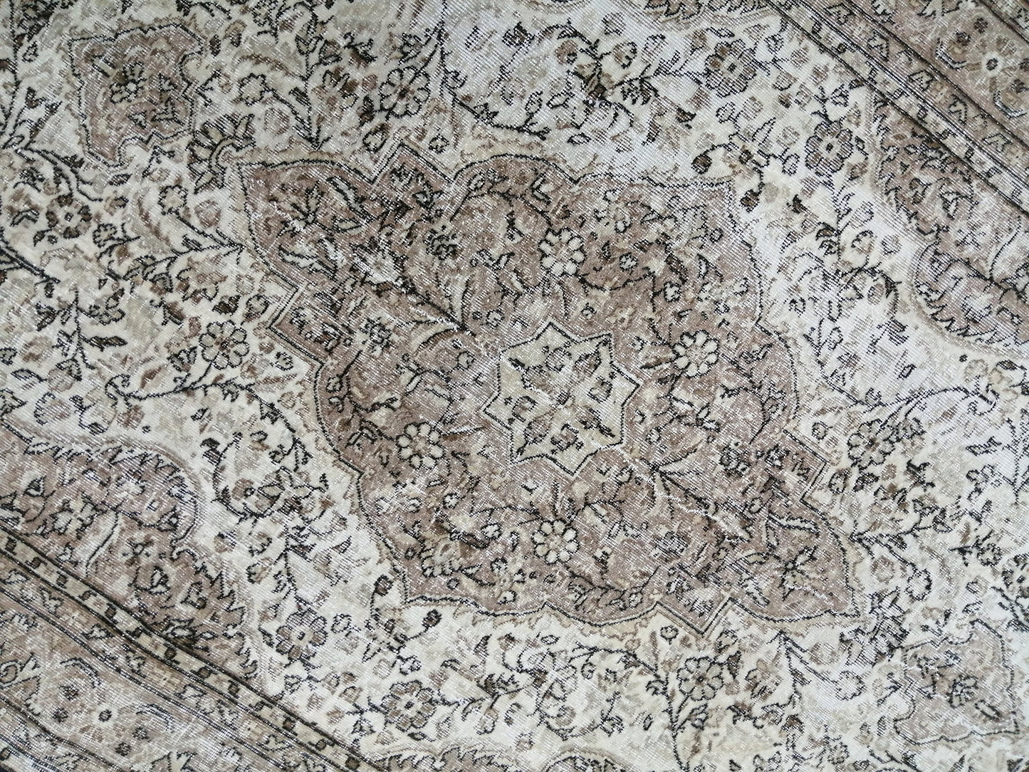 Neutral Rugs, 6.5 x 9.8 Vintage Rug Hand Made Rug, Muted Oushak Rug, Rustic Rug, Turkish Rug, Farmhouse Rug, Wool rug