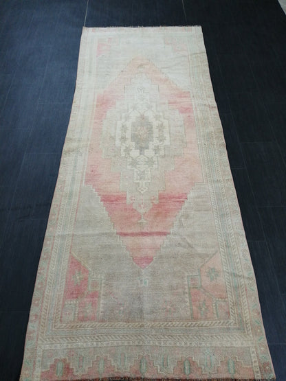 Muted Oushak Runner Rug Turkish Runner Rug Vintage Runner Rug Hallway Runner Rug Kitchen Runner Rug Wool Runner Rug Muted Wool Rug