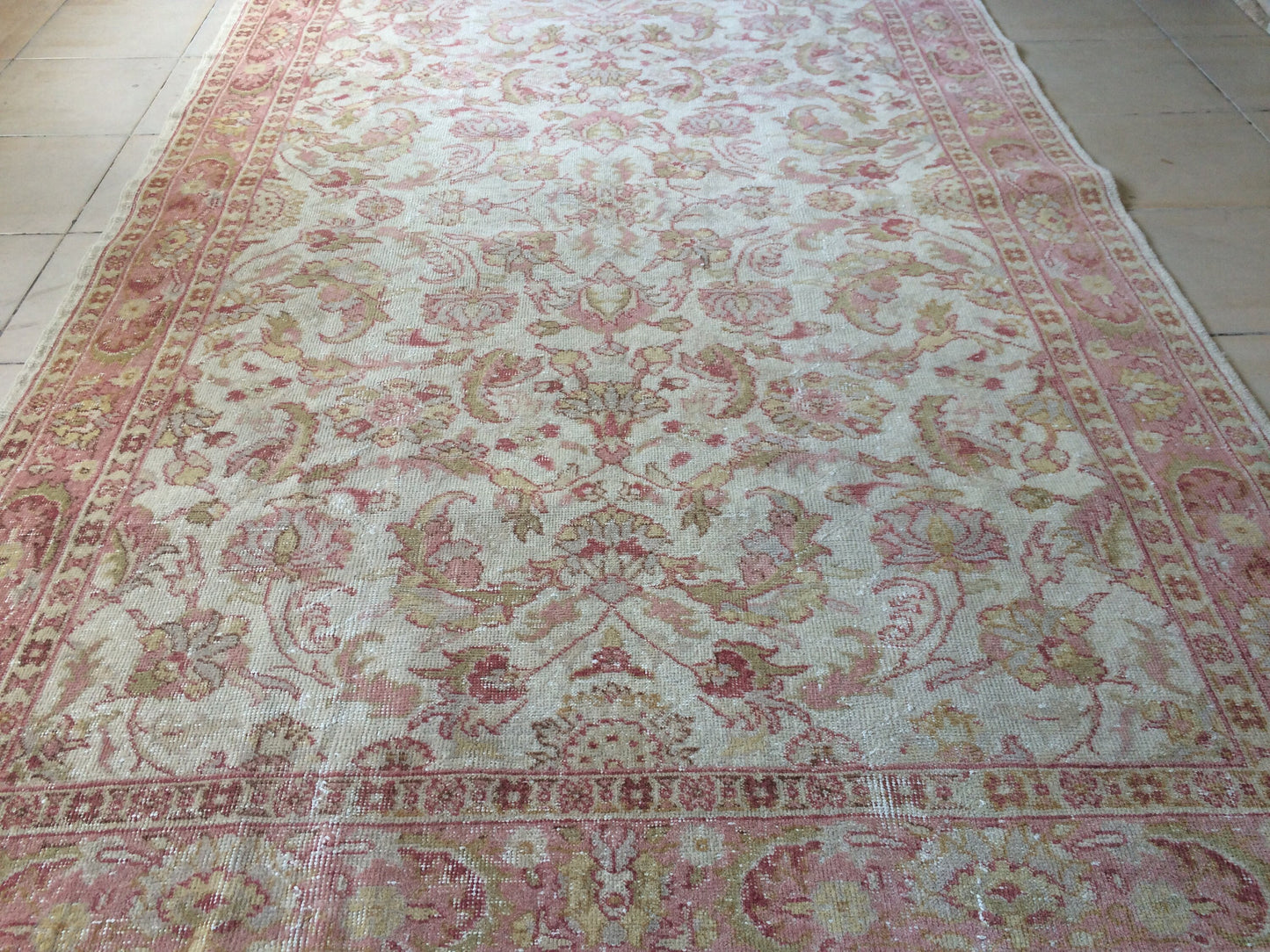 Vintage living room rug, wool pile RUGS, Pastel oushak rug , Turkish Oushak Rug, Vintage Rug, 8.3 x 5.3 Rug, Vintage Oushak Rug, 5x8 Rugs