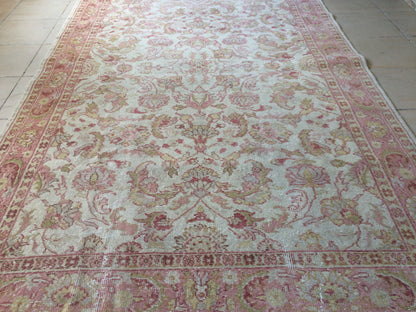 Vintage living room rug, wool pile RUGS, Pastel oushak rug , Turkish Oushak Rug, Vintage Rug, 8.3 x 5.3 Rug, Vintage Oushak Rug, 5x8 Rugs