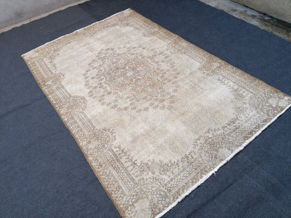 Oushak turkish rug, vintage turkish rug,oushak vintage rug,vintage rug,kitchen rug, vintage anatolian rug,unique hand made bohemian 8'8x5'9