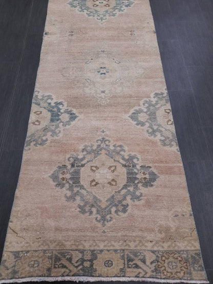 Muted Vintage Runner Rug 2.8 x 13 Muted Hallway Runner Kitchen Runner Rug Muted Staircase Runner Rug Muted Oushak Rug XĹ Turkish Runner Rug