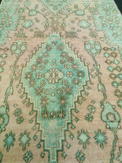 Muted OUSHAK RUG 2.6 x 11 TURKISH Vintage Runner Oriental Runner Rug Faded Vintage Runner Rug Hand Made Kitchen Runner Vintage HallwayRunner