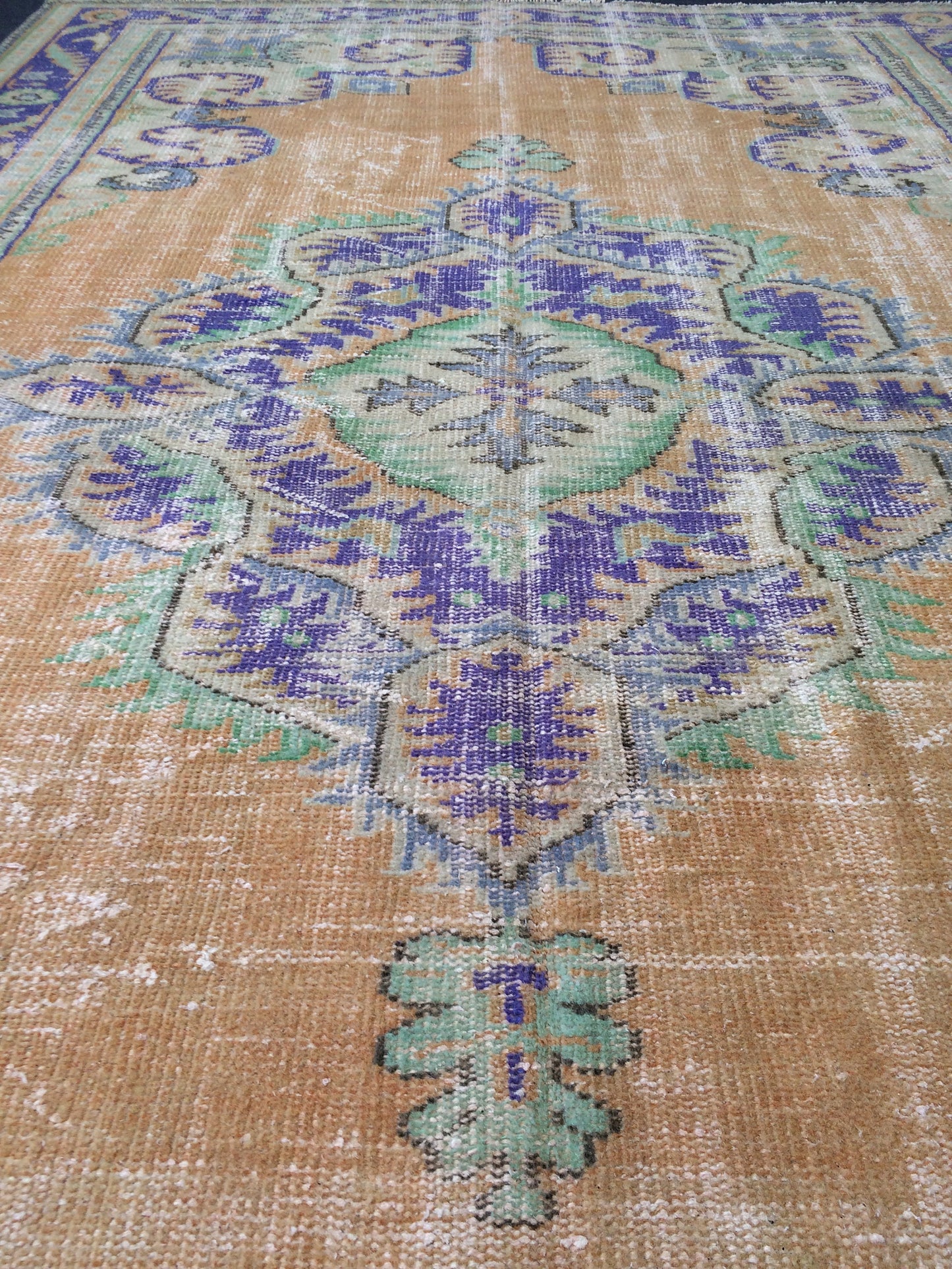 6.2 x 10 Large Area OUSHAK RUG TURKISH Oushak Rug Vintage Rug Vintage Runner Rug Wool 6 by 10 Rug Hand Made Rugs Vintage Turkish Rug