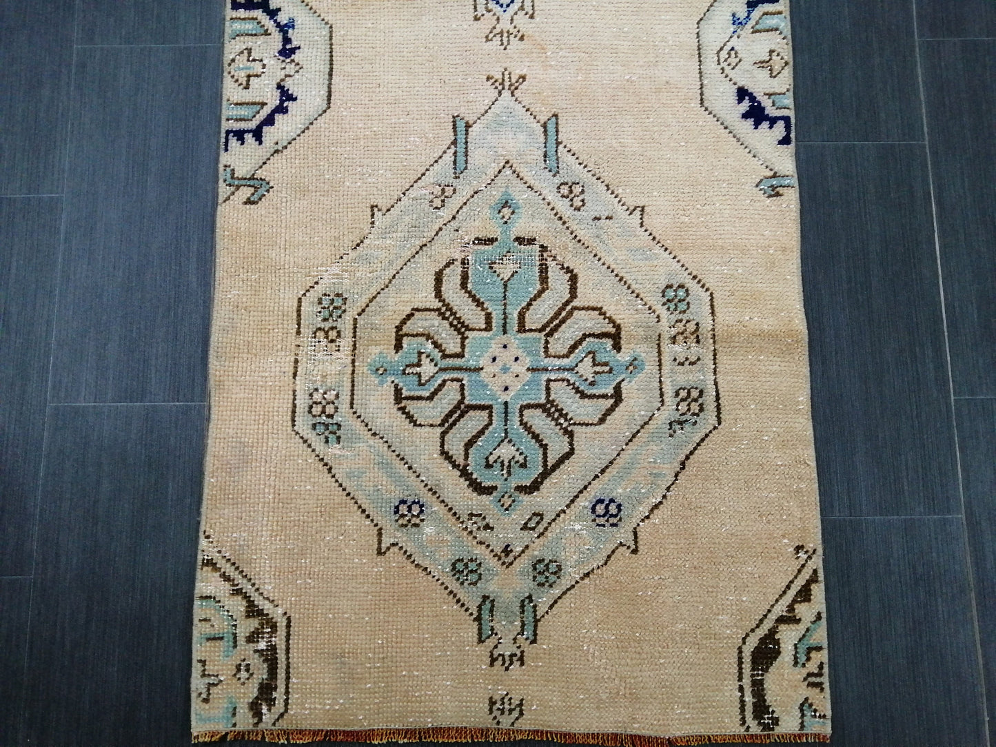 6.5 x 2.5 Short Oushak Runner Rug Turkish Runner Rug Vintage Runner Rug Hallway Runner Rug Kitchen Runner Rug Wool Runner Rug Wool Runner