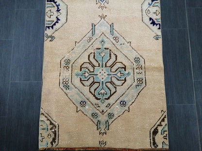 6.5 x 2.5 Short Oushak Runner Rug Turkish Runner Rug Vintage Runner Rug Hallway Runner Rug Kitchen Runner Rug Wool Runner Rug Wool Runner