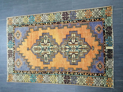 5.5 X 3.6 Rugs, Hand Made Rug, Oushak Rug, Rustic Rug, Bohemian Rug, Rug Runner, Turkish Rug, Farmhouse Rug, Vintage Rug, Wool rug