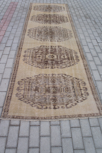 3x11 Oushak  Runner Hallway Long Runner Rug, Oushak Runner Rug, Bohemian Rug, Vintage Rug, Farmhouse Runner Rug, Wool Runner Rug