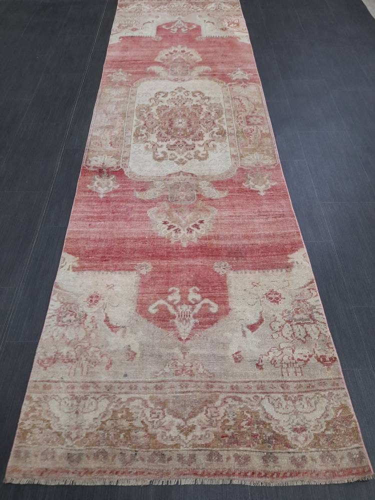 Muted Runner Rug Turkish Runner Rug Vintage 3 x 10.6 Runner Rug Hallway Runner Rug Kitchen Runner Rug Kitchen Wool Runner Rug Hallway Runner