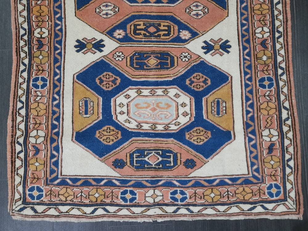 3.5 x 6 Oushak Rug, Turkish Rug Blue Vintage Rug, Persian Rug, Oriental Rug, Hallway Rug, Kitchen Rug, Wool Rug Wool Rug Entryway Navy Rug