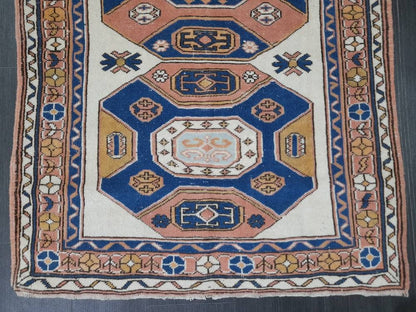 3.5 x 6 Oushak Rug, Turkish Rug Blue Vintage Rug, Persian Rug, Oriental Rug, Hallway Rug, Kitchen Rug, Wool Rug Wool Rug Entryway Navy Rug