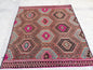 5'9x5'5 flatwoven with embroidery rug turkish hand made rugs vintage turkish rugs oushak rug vintage oushak rug, wool rug