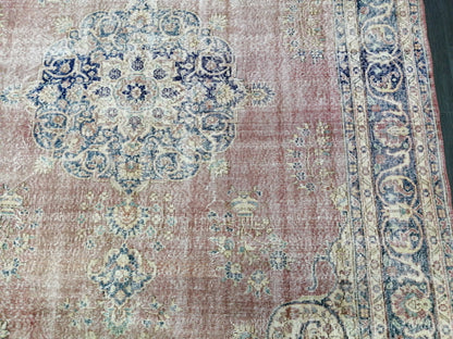 7x10 Vintage RUG TURKISH Rug Vintage Oushak Rug Vintage Oriental Rug Wool Oushak Rug Hand Made Rugs Vintage Turkish Rug