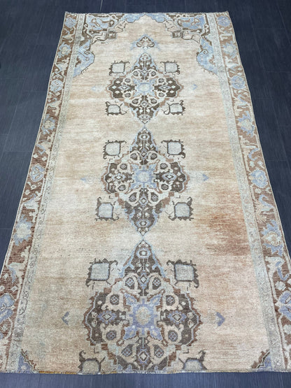 Turkish Rug, Muted Handknotted 4.5 x 8.3 Rug, Handmade Rug, Persian Rug, Vintage Wool Rug, Turkish Kitchen Rug