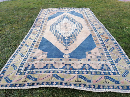 Turkish rug, bohemian rug, vintage rug, turkish oushak rug 10'7x5'9 ft