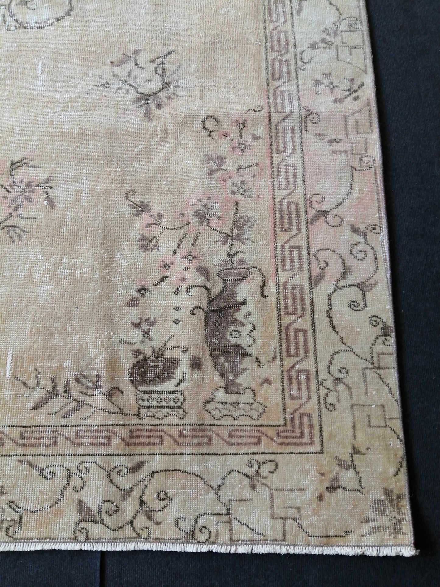 6 x 9.3 Large Area OUSHAK RUG TURKISH Oushak Rug Vintage  Rug Vintage Rug Wool 6x9 Rug Hand Made Rugs Vintage Turkish Rug Muted Oriental rug