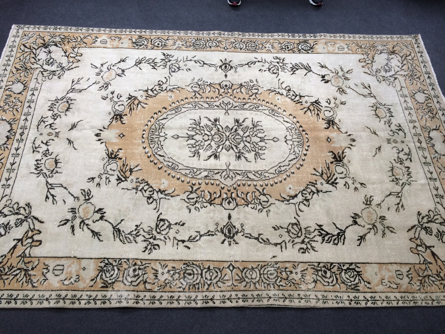 6.4 x 9.8 Vintage Rug Oushak Rug Turkish Rug Vintage Oriental Rug 6x10 rug