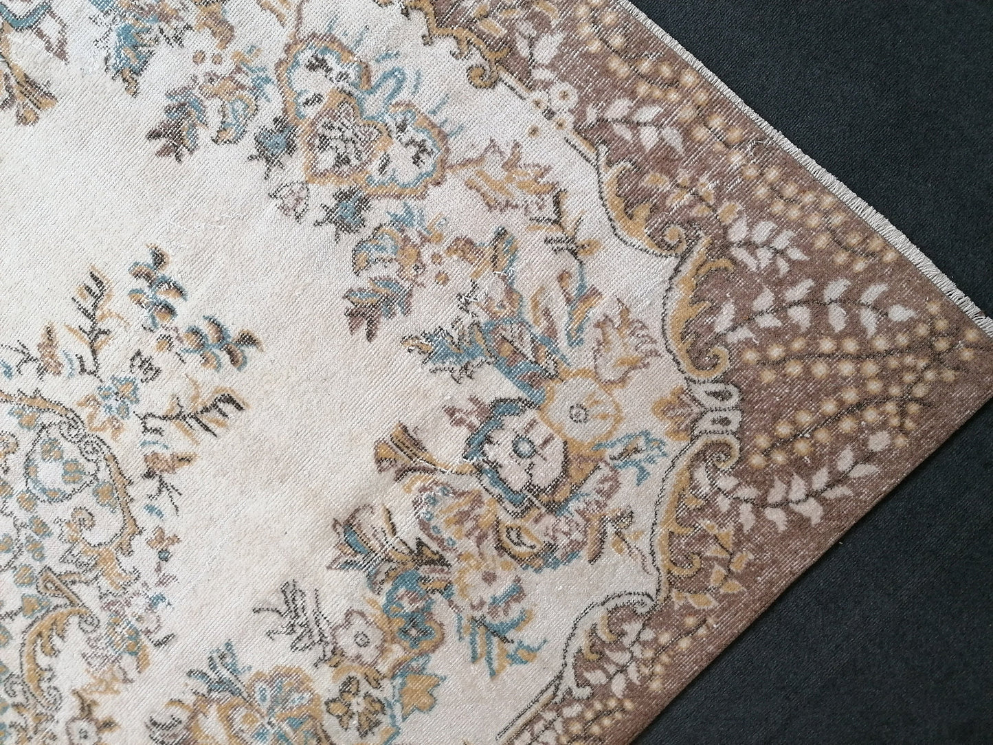 Large oushak rug, turkish oushak rug, vintage rug 10x6 feet vintage oushak rug, unique hand made rug, kitchen rug bohemian rug