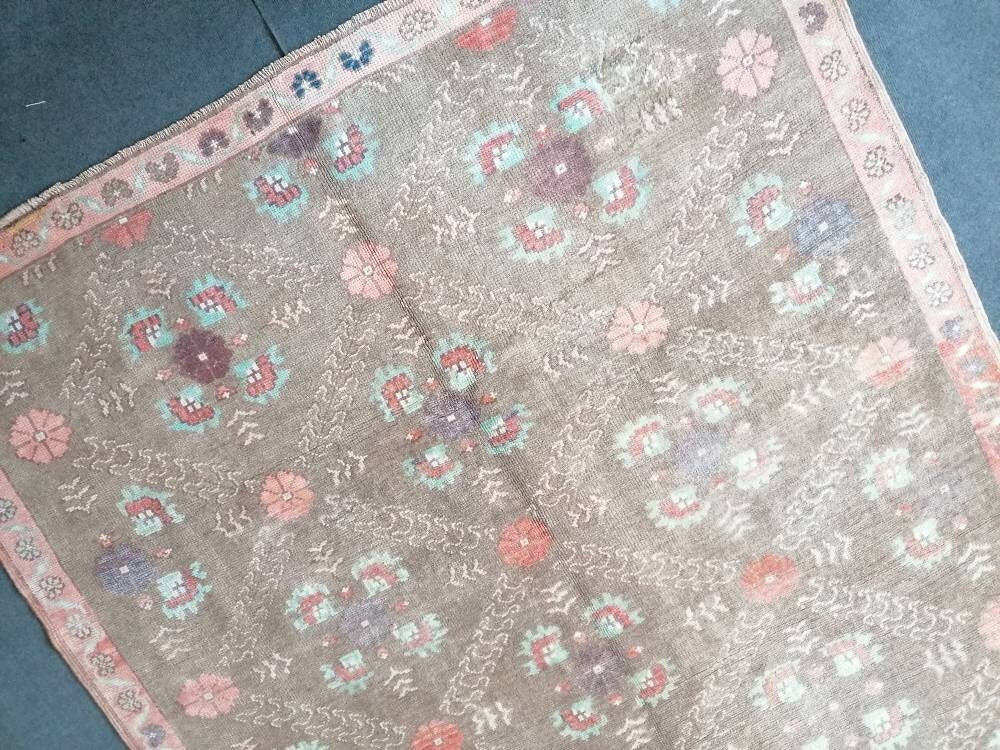5'4x9 large wool rug, oushak hand made rug, bohemian rug, living room rug