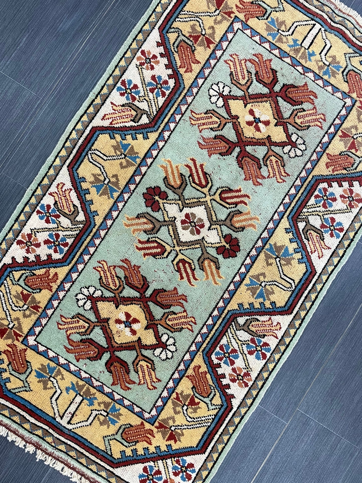 Muted Handmade Rug 2.5 x 4.5 Wool Rug, Oushak Rug, Rustic Rug, Bohemian Rug, Farmhouse Rug, Vintage  Persian Rug
