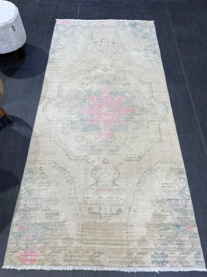 Distressed RUG, Vintage 3.4 x 7.2 Rug, Oushak Rug, Handmade Rug, Turkish Rug, Antique Rug, Farmhouse  Rug, Persian Rug,Rustic Rug