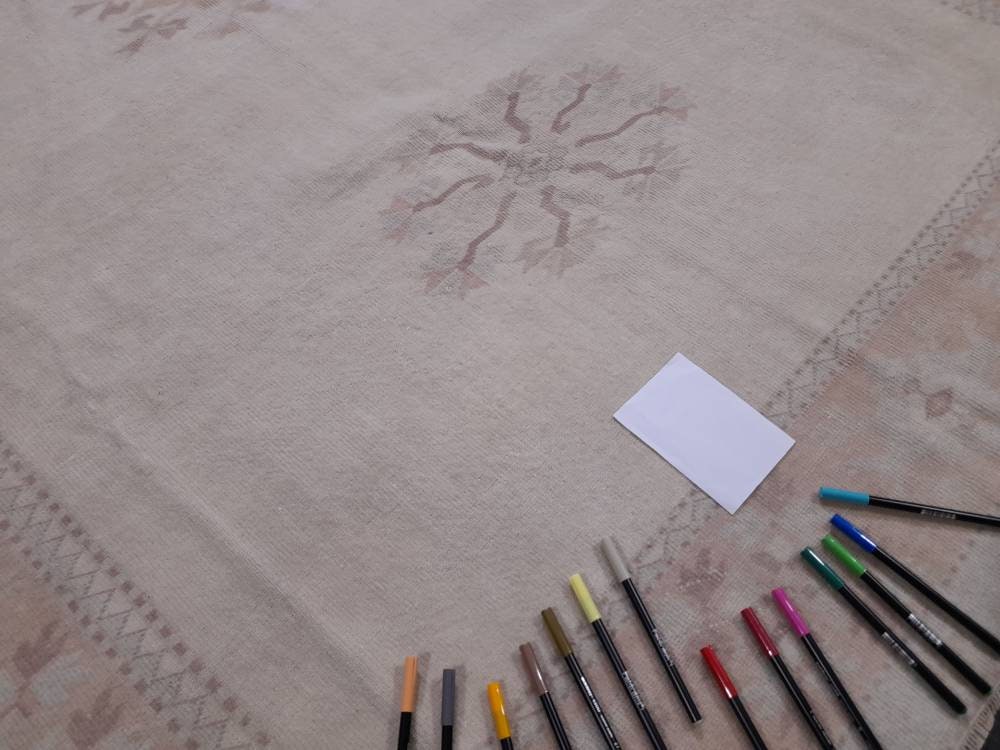 MUTED Vintage Rug, 6.8 x 8.8 Rug, Turkish Rugs, Hand Made Rug, Muted Persian Rug  Turkish Rug Muted Wool Rug Vintage Rug Muted Oriental Rug