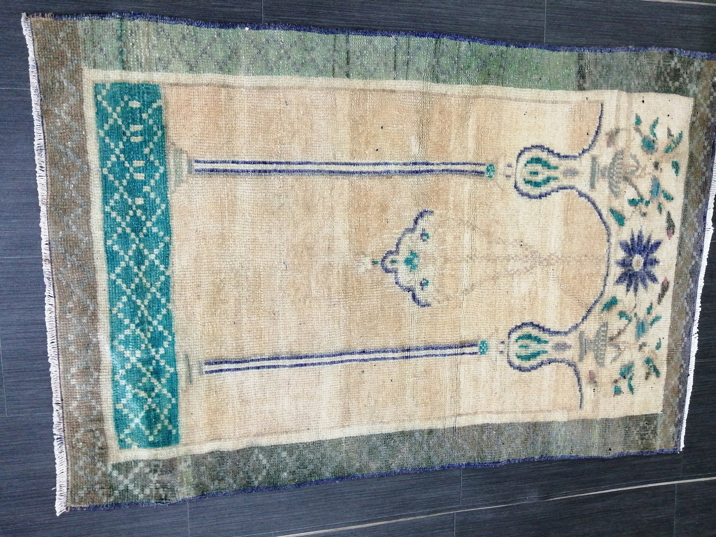 3.9 x 2.5 Rugs, Hand Made Rug, Oushak Rug, Rustic Rug, Bohemian Rug, Rug Runner, Turkish Rug, Farmhouse Rug, Vintage Rug, Wool rug
