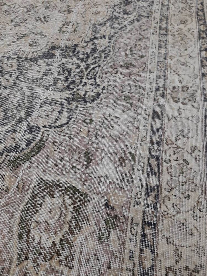 Distressed HAND Knotted Rug 6x8 Vintage Turkish Rug Oushak Rug Persian Rug Oriental Blue Rug Muted Vintage Floral Rug Elegant Wool Rug