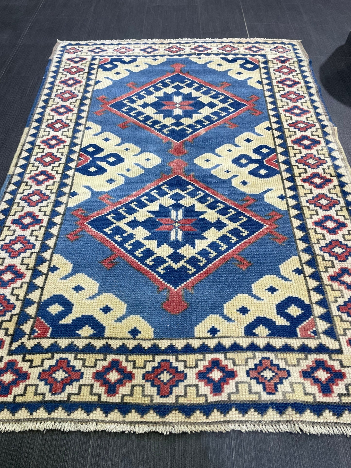 TURKISH Rug, Vintage Wool 3.3 x 4.9 Rug, Oushak Rug, Hand Knotted Rug, Anatolian Rug, Persian 100% Wool Rug, Handmade Rug