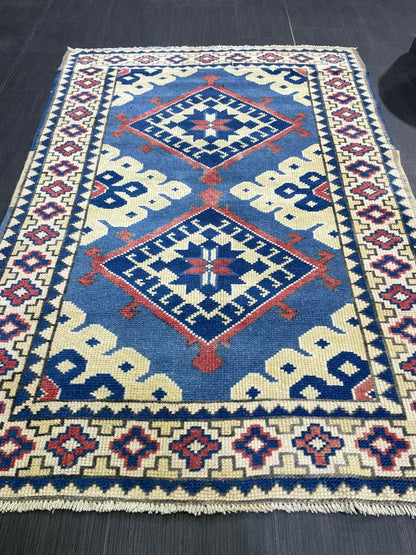 TURKISH Rug, Vintage Wool 3.3 x 4.9 Rug, Oushak Rug, Hand Knotted Rug, Anatolian Rug, Persian 100% Wool Rug, Handmade Rug