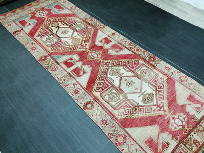 9.9 X 3.6 Oushak Runner Rug Turkish Runner Rug Vintage Runner Rug Hallway Runner Rug Kitchen Runner Rug Wool Runner Rug Wool Oushak Rug