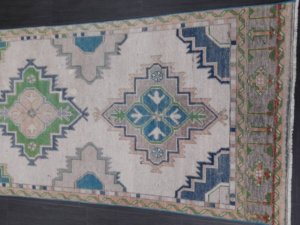 Muted Vintage Runner Rug 3 x 10.7 Muted Hallway Runner Kitchen Runner Rug Muted Staircase Runner Rug Muted Oushak Rug XĹ Turkish Runner