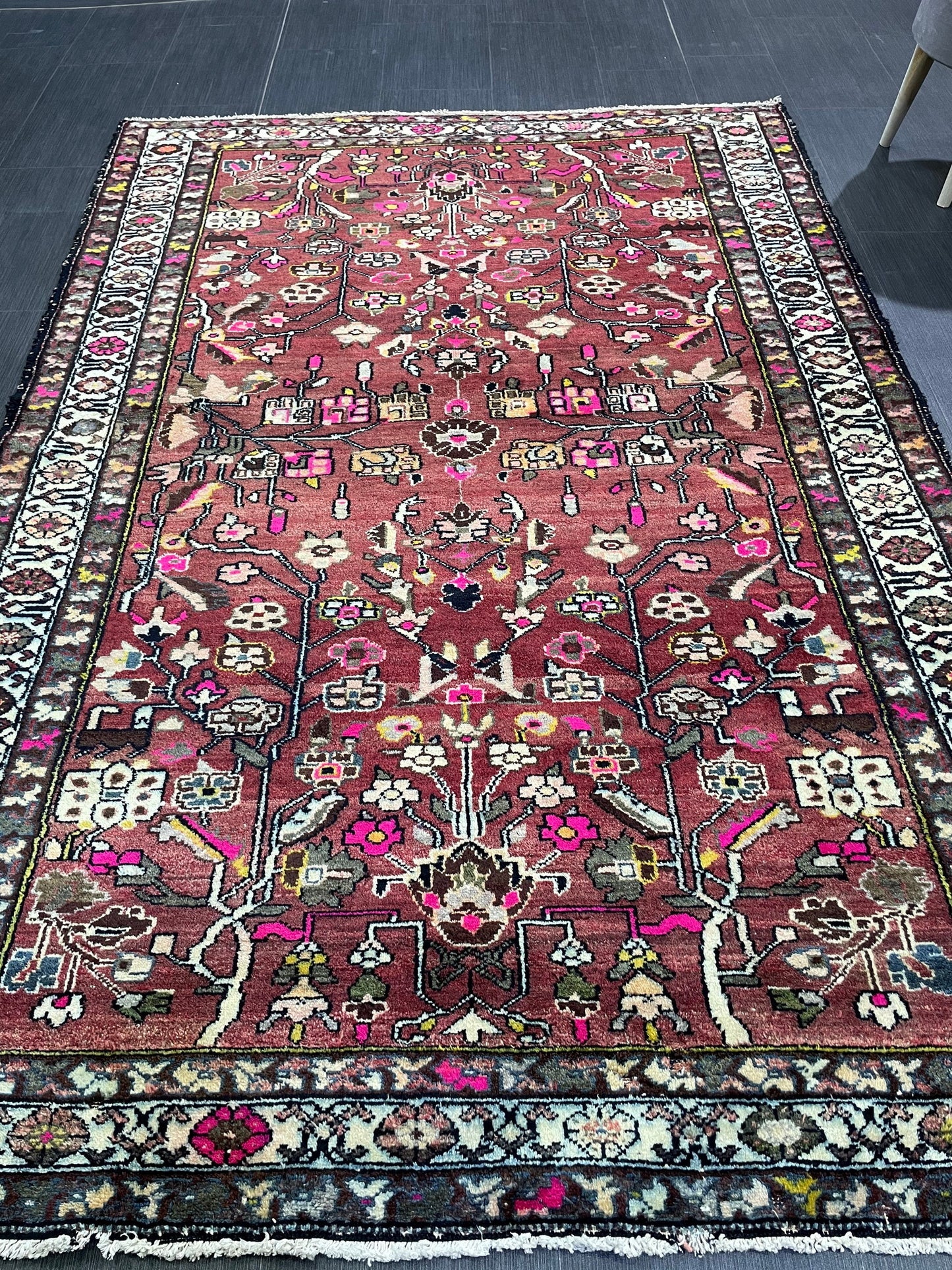 Persian RUG, Fine Hand Knotted 4.6 x 6.9 Rug, Turkish Vintage Oriental Rug, Vintage Rug, Fine Knotted Antique Rug, Wool Living room Rug,