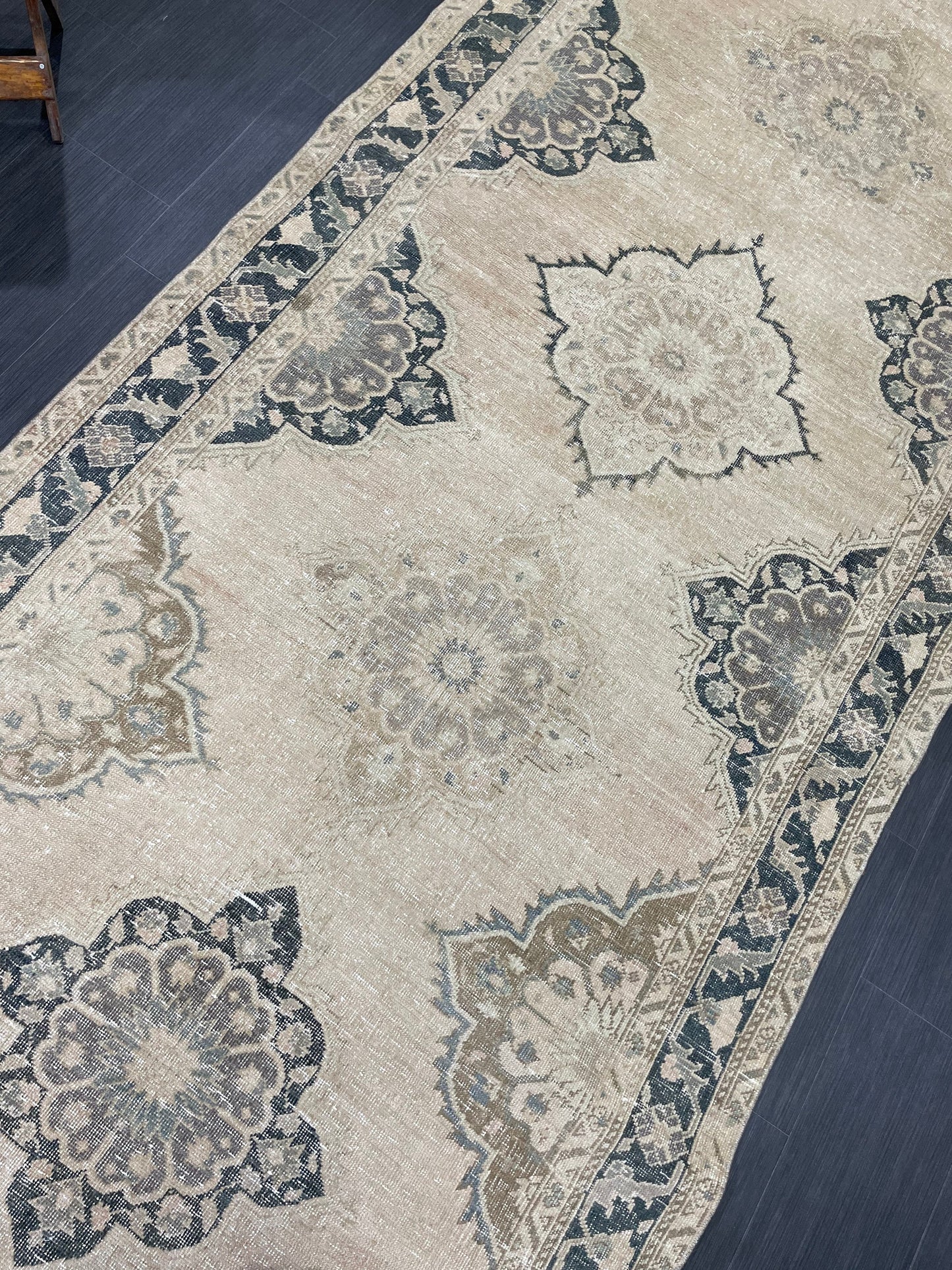 MUTED Turkish Runner Rug 5 x 13.5 Runner Antique Oushak Runner Faded Vintage Runner Rug Muted Vintage Muted Runner Rug Persian Runner