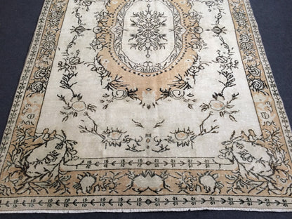 6.4 x 9.8 Vintage Rug Oushak Rug Turkish Rug Vintage Oriental Rug 6x10 rug
