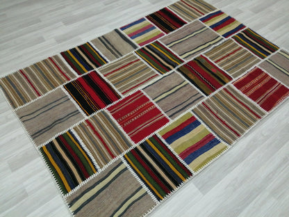 Hand Made Patchwork  Rug, Oushak Rug, Rustic Rug, Bohemian Rug, Rug Runner, Turkish Rug, Farmhouse Rug, Vintage Rug, Wool rug