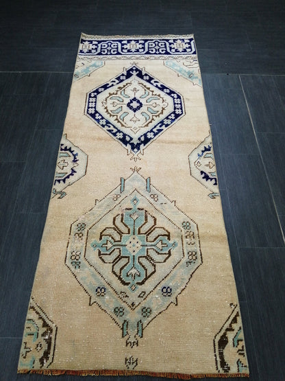 6.5 x 2.5 Short Oushak Runner Rug Turkish Runner Rug Vintage Runner Rug Hallway Runner Rug Kitchen Runner Rug Wool Runner Rug Wool Runner