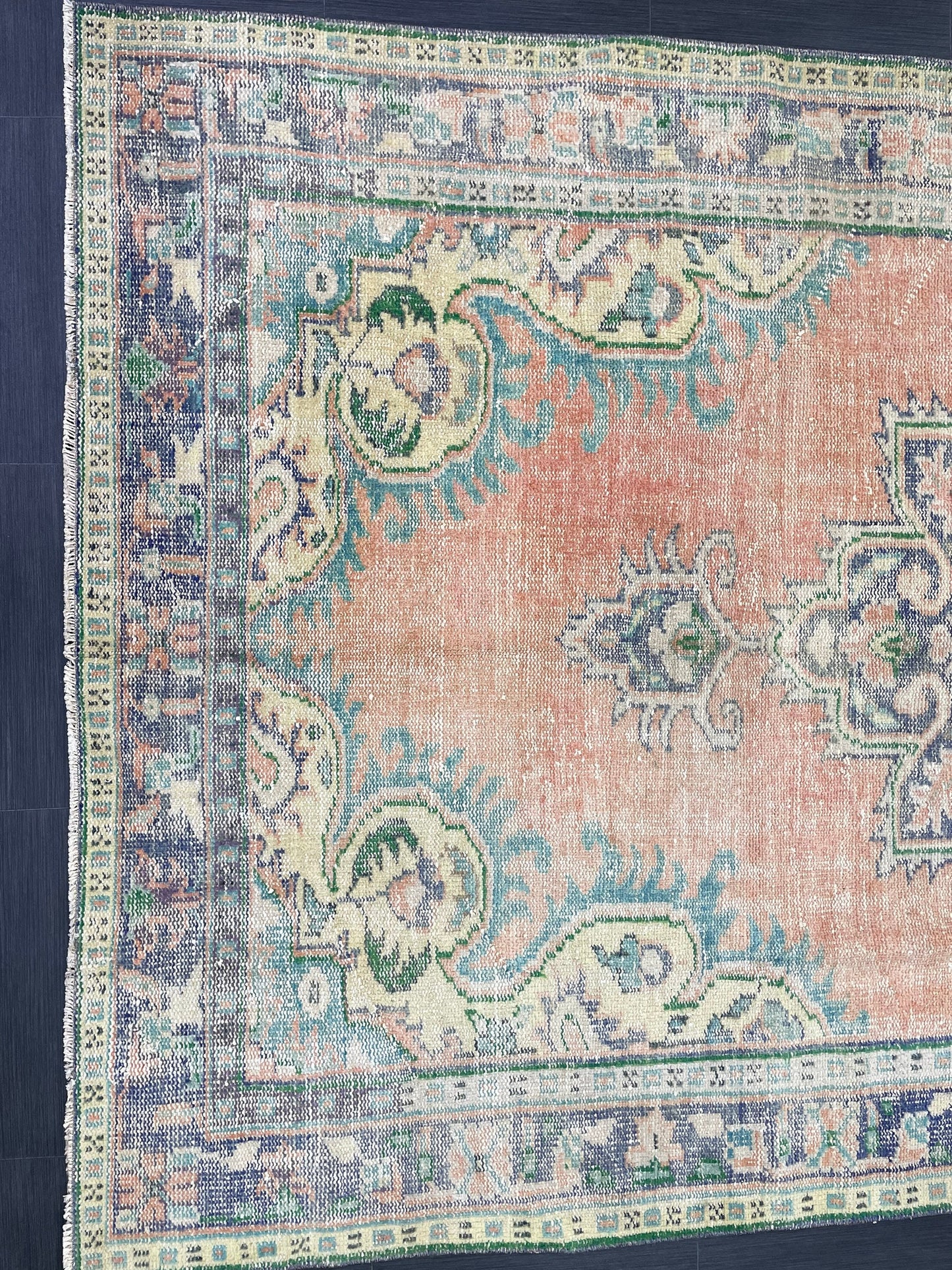 Large Vintage 6x10 RUG TURKISH Oushak Rug Muted Vintage Rug Distressed Vintage  Rug Wool Oushak Rug Hand Made Rugs Vintage Turkish Rug